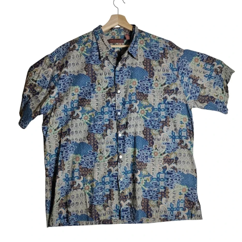Reyn‎ Spooner Cotton Button Front Mixed Pattern Hawaiian Shirt Mens XXL